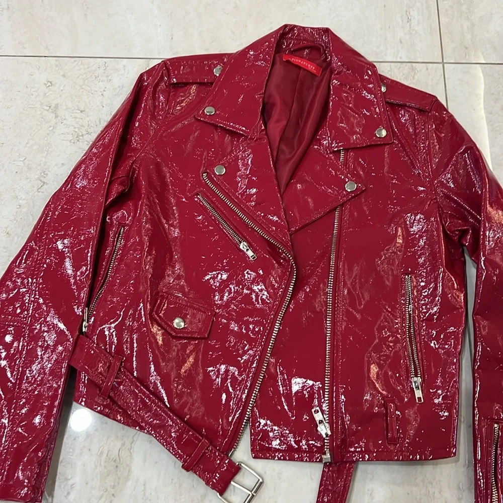 Hot pink motorcycle jacket - Picture 2 of 8